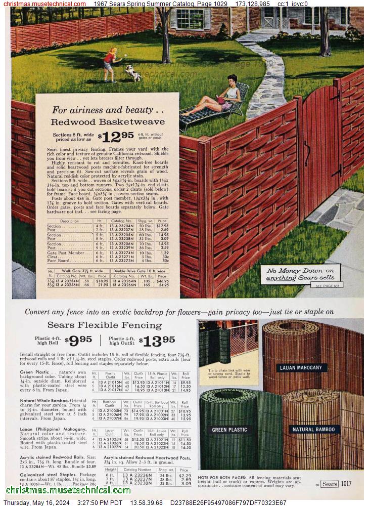 1967 Sears Spring Summer Catalog, Page 1029