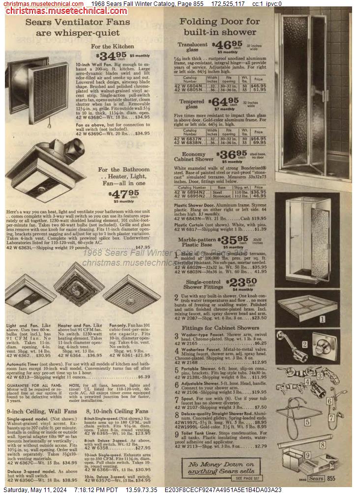 1968 Sears Fall Winter Catalog, Page 855