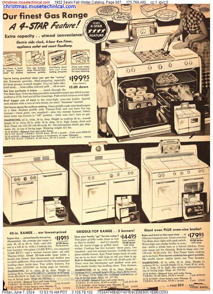 1952 Sears Fall Winter Catalog, Page 907