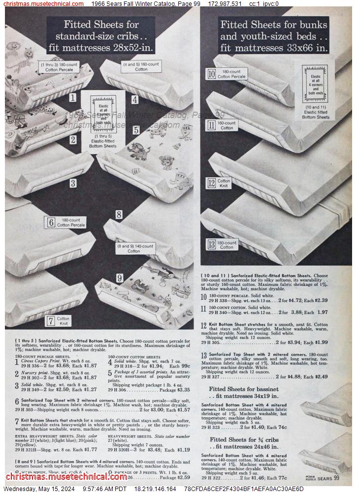 1966 Sears Fall Winter Catalog, Page 99