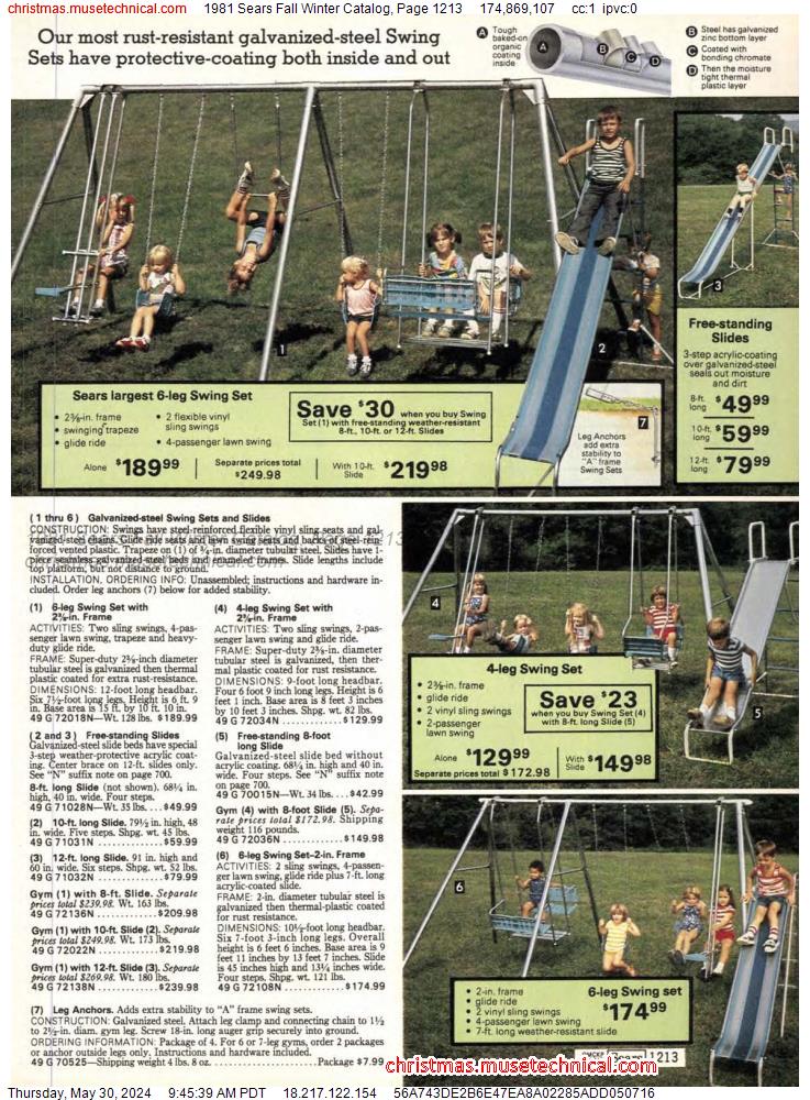 1981 Sears Fall Winter Catalog, Page 1213