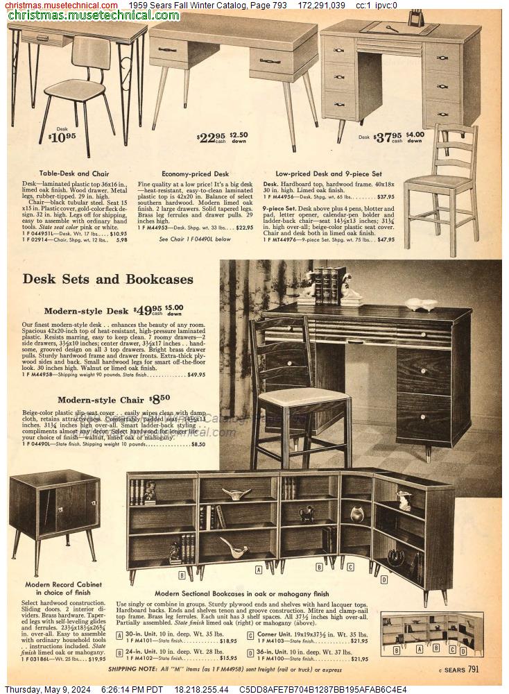 1959 Sears Fall Winter Catalog, Page 793