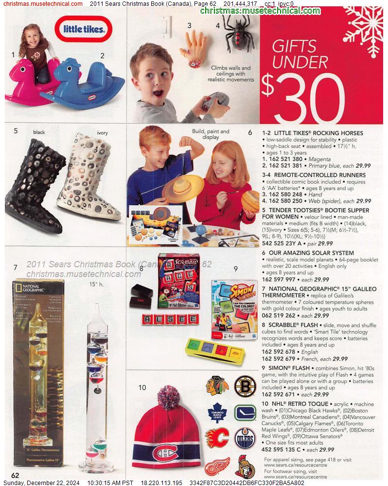 2011 Sears Christmas Book (Canada), Page 62