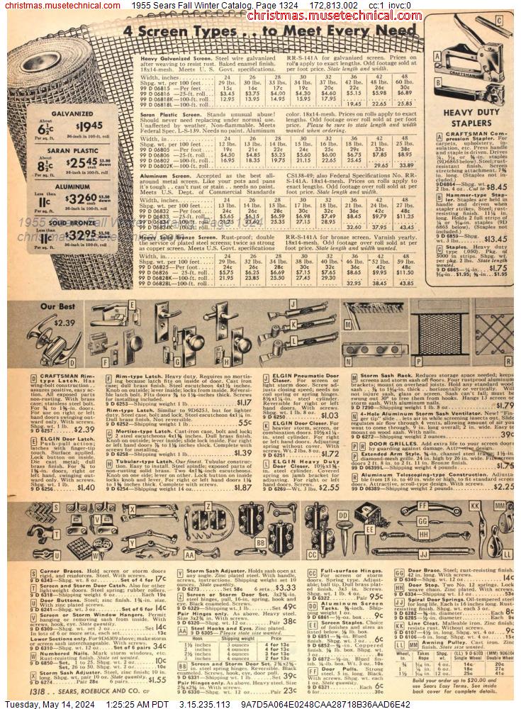 1955 Sears Fall Winter Catalog, Page 1324