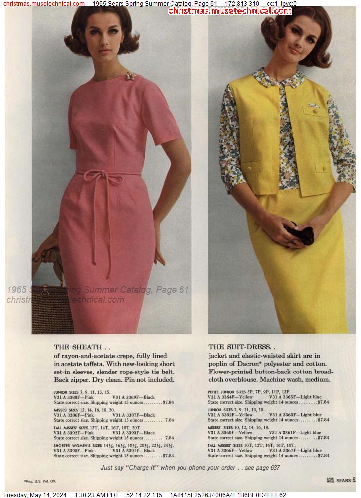 1965 Sears Spring Summer Catalog, Page 61