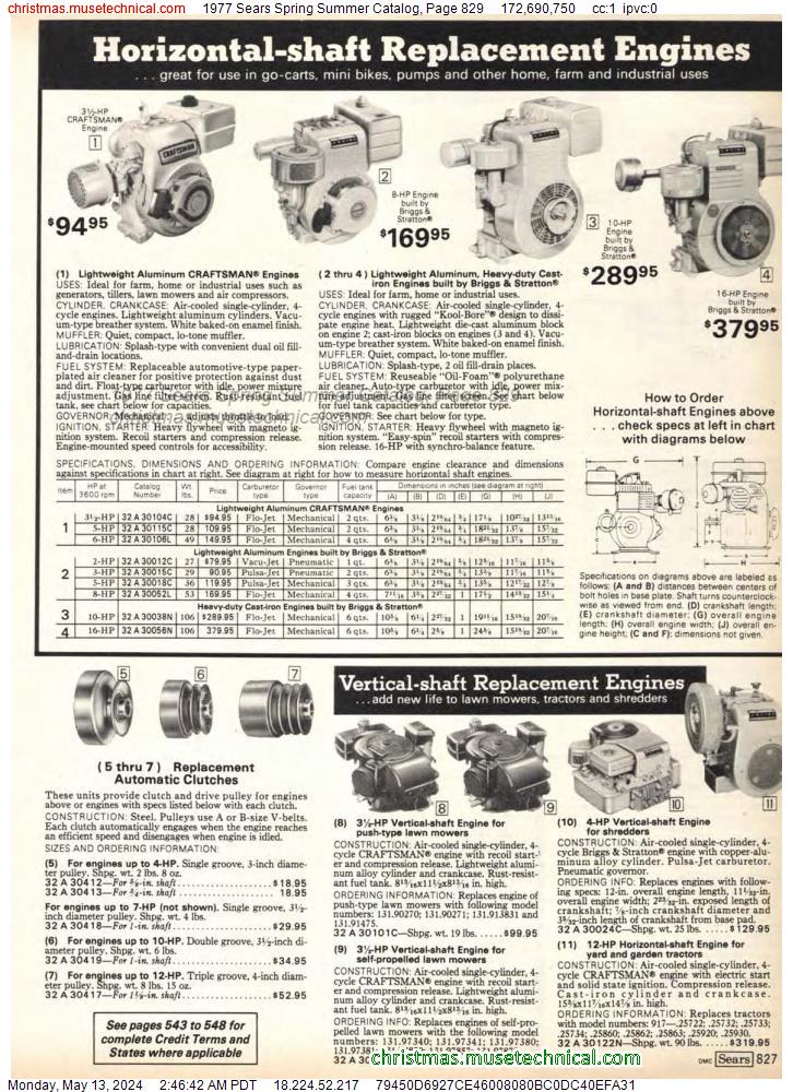 1977 Sears Spring Summer Catalog, Page 829