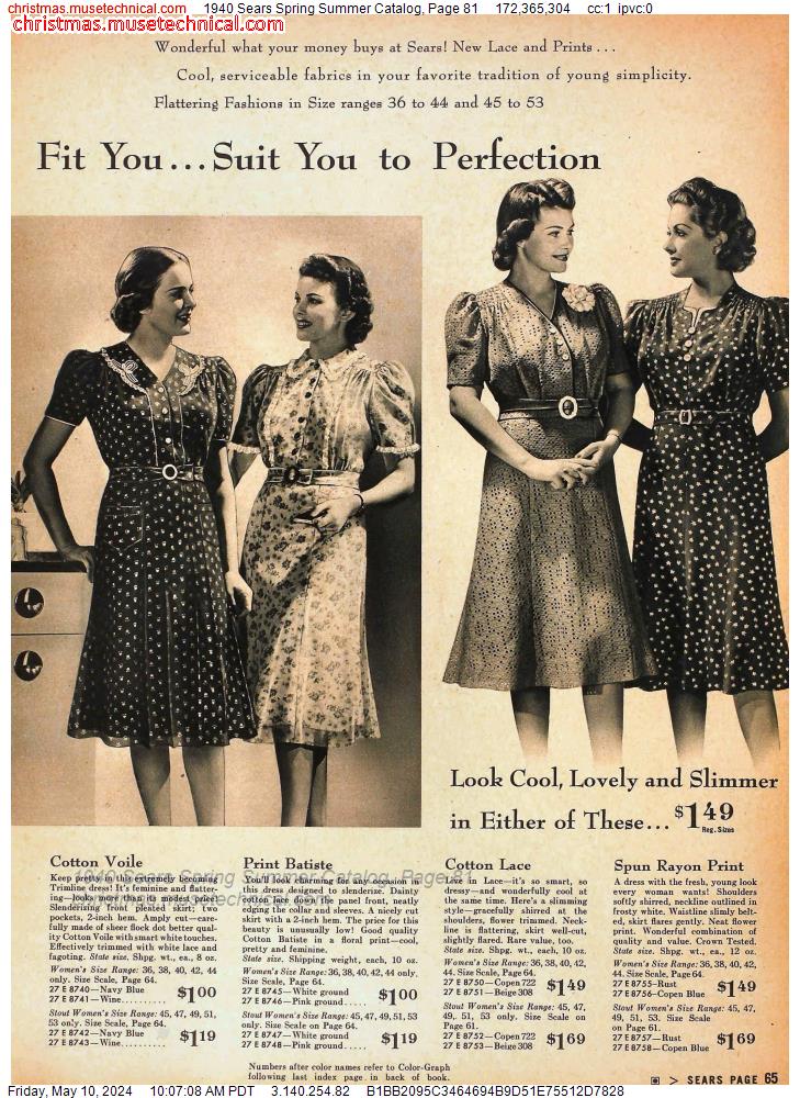 1940 Sears Spring Summer Catalog, Page 81