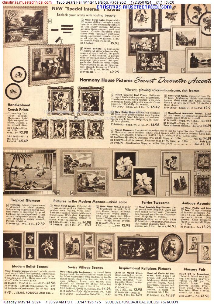 1955 Sears Fall Winter Catalog, Page 952