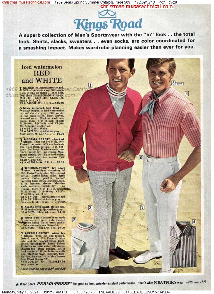 1969 Sears Spring Summer Catalog, Page 509