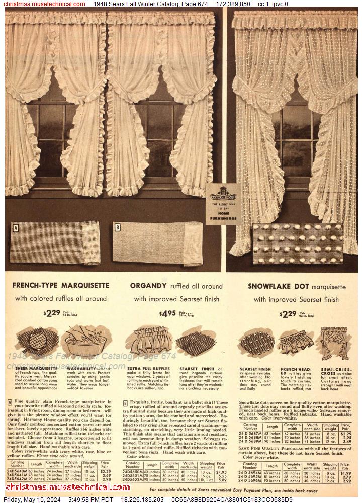 1948 Sears Fall Winter Catalog, Page 674