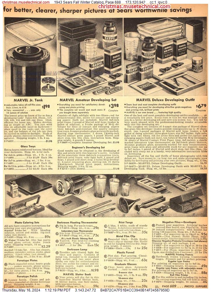 1943 Sears Fall Winter Catalog, Page 688