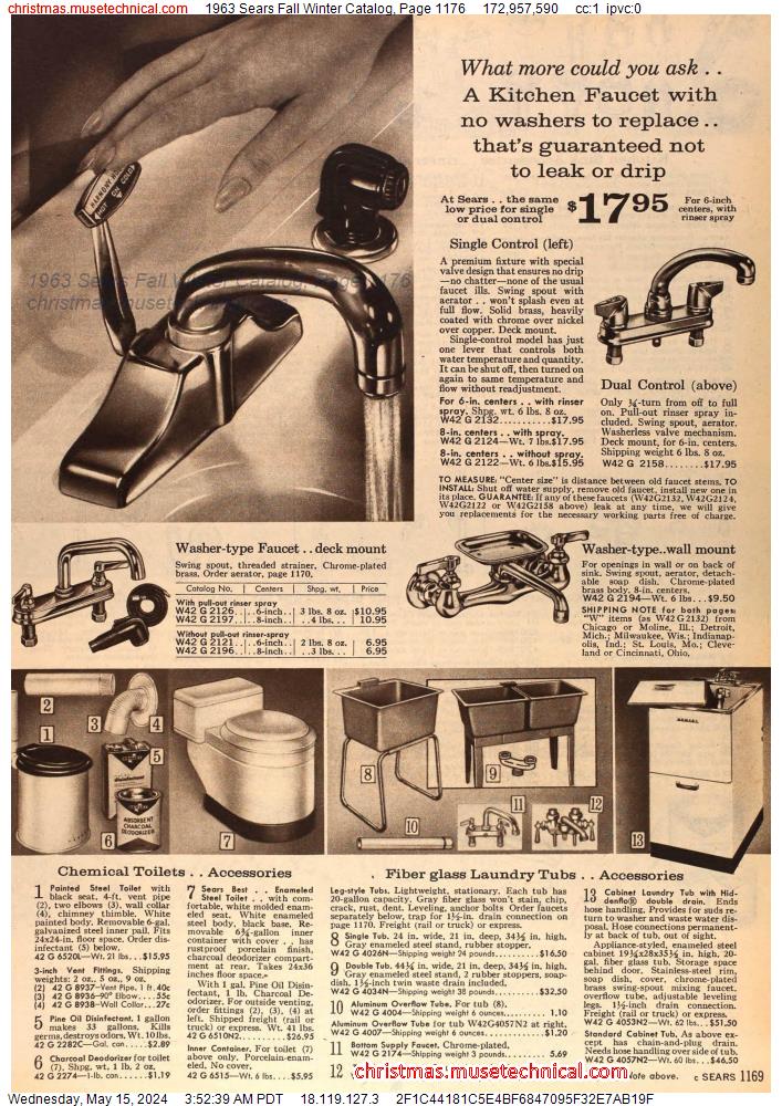 1963 Sears Fall Winter Catalog, Page 1176
