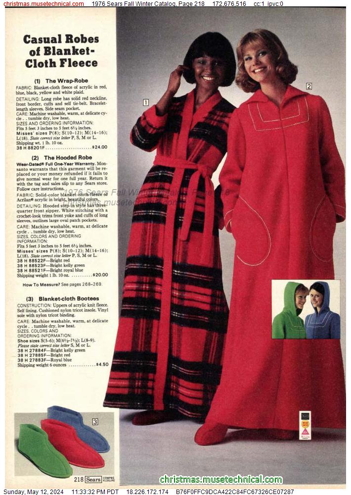 1976 Sears Fall Winter Catalog, Page 218