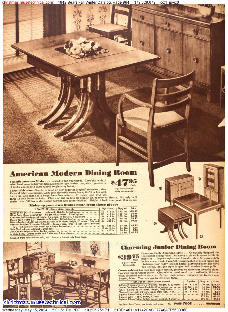 1942 Sears Fall Winter Catalog, Page 964