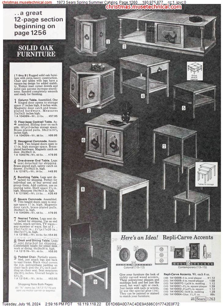 1973 Sears Spring Summer Catalog, Page 1260