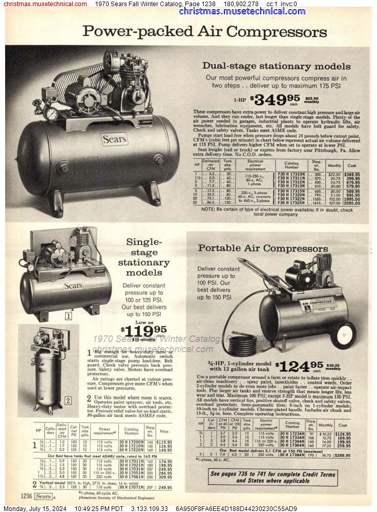 1970 Sears Fall Winter Catalog, Page 1238