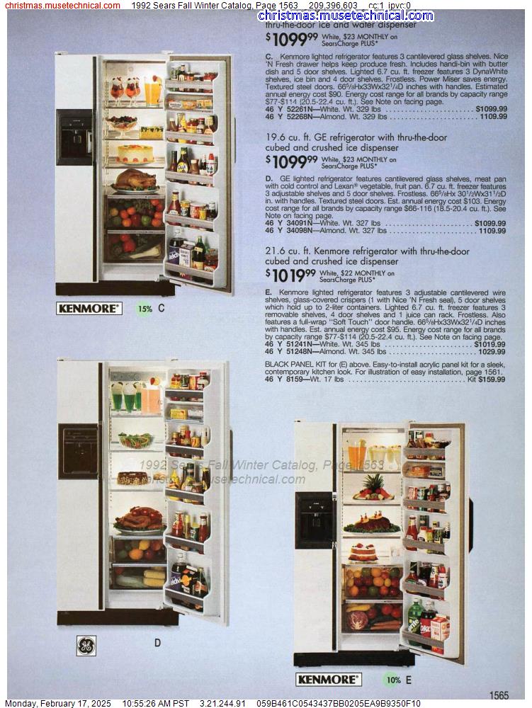 1992 Sears Fall Winter Catalog, Page 1563