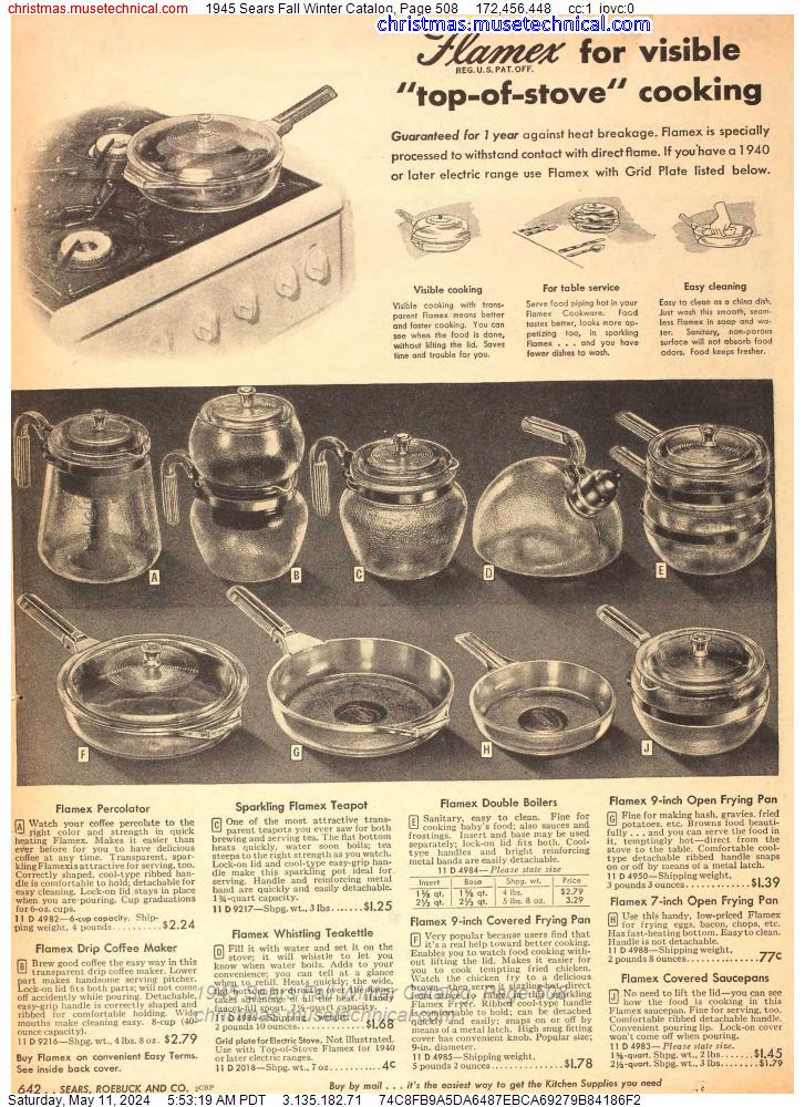 1945 Sears Fall Winter Catalog, Page 508