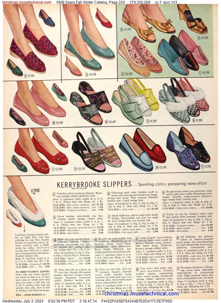 1956 Sears Fall Winter Catalog, Page 220