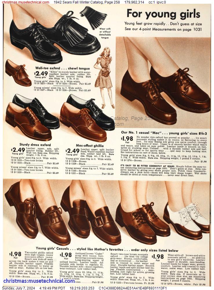 1942 Sears Fall Winter Catalog, Page 258