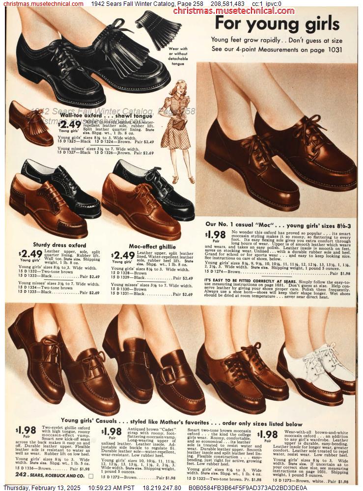 1942 Sears Fall Winter Catalog, Page 258