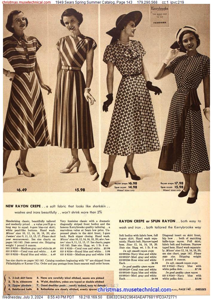 1949 Sears Spring Summer Catalog, Page 143