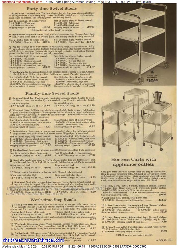 1965 Sears Spring Summer Catalog, Page 1239