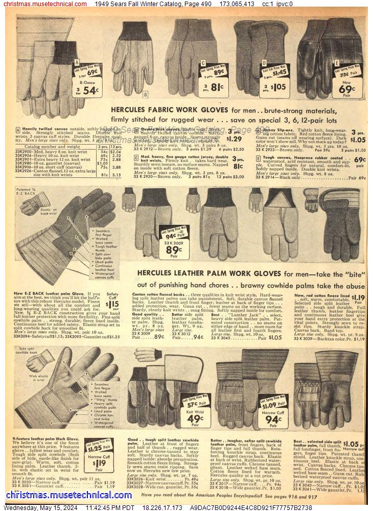 1949 Sears Fall Winter Catalog, Page 490