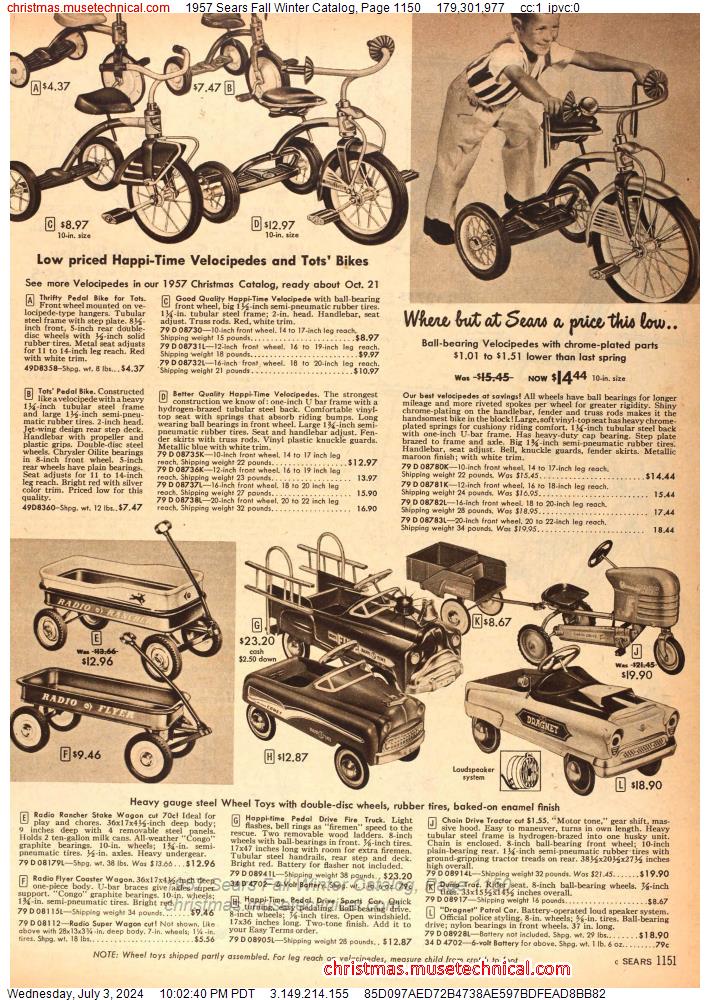 1957 Sears Fall Winter Catalog, Page 1150