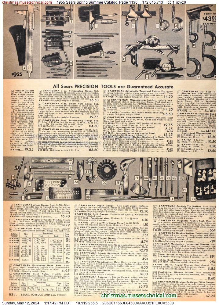 1955 Sears Spring Summer Catalog, Page 1130