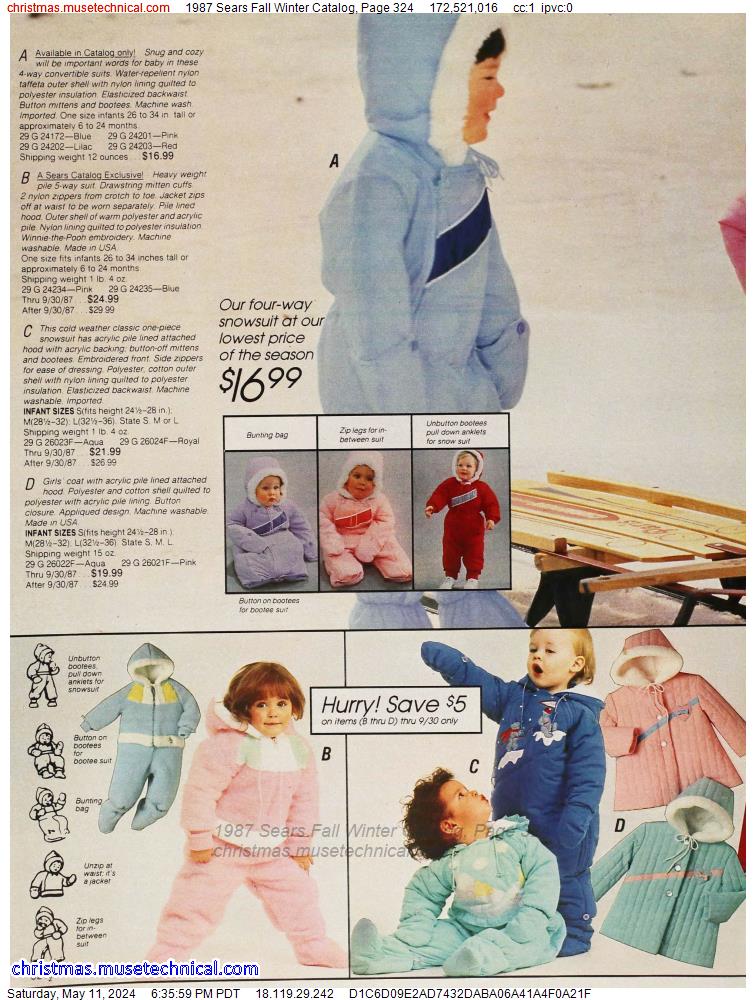 1987 Sears Fall Winter Catalog, Page 324