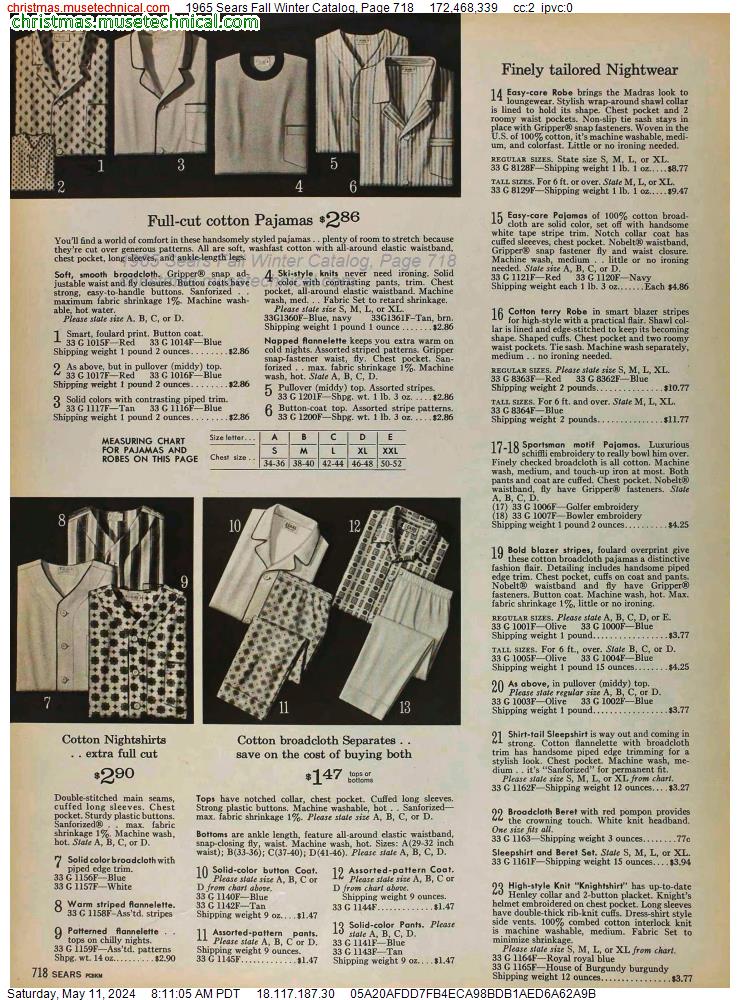 1965 Sears Fall Winter Catalog, Page 718