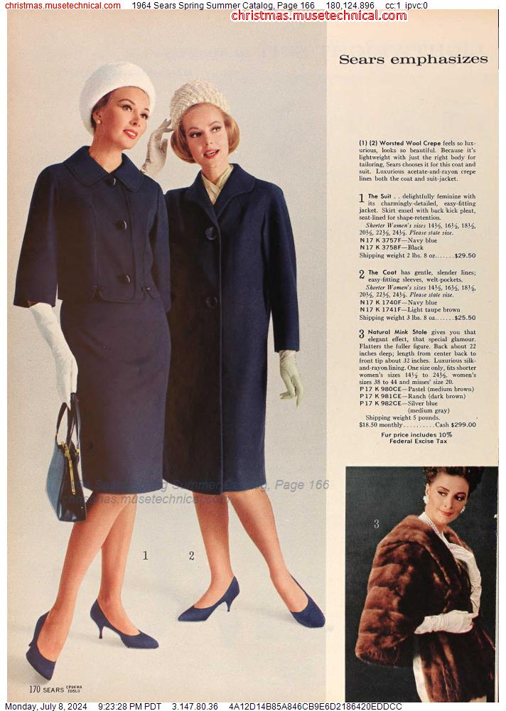 1964 Sears Spring Summer Catalog, Page 166