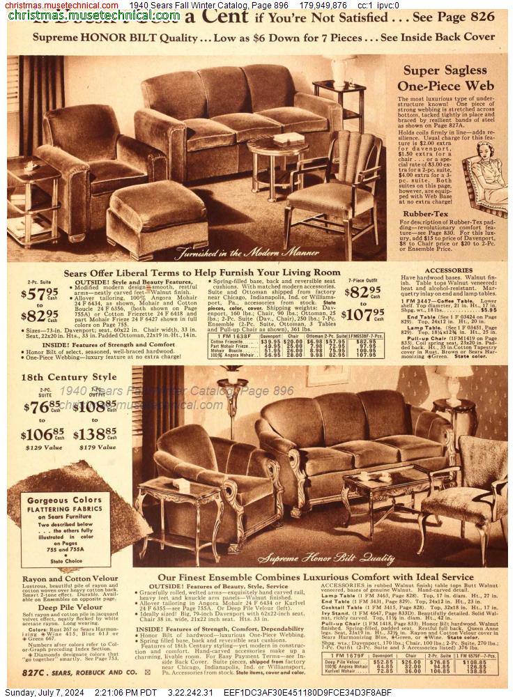 1940 Sears Fall Winter Catalog, Page 896