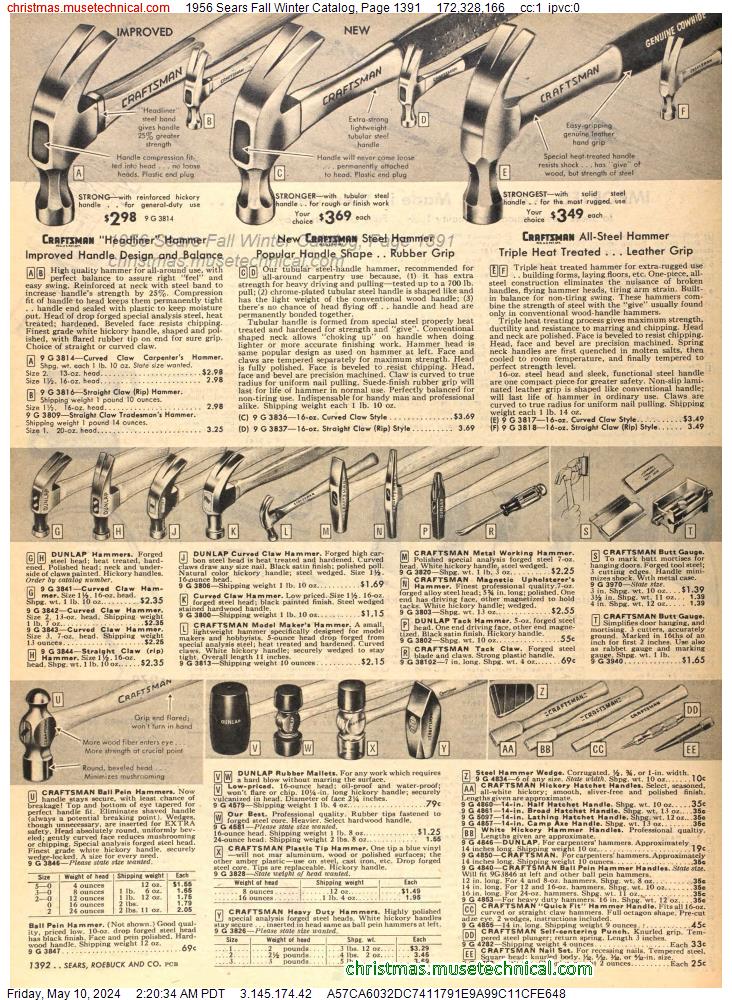 1956 Sears Fall Winter Catalog, Page 1391