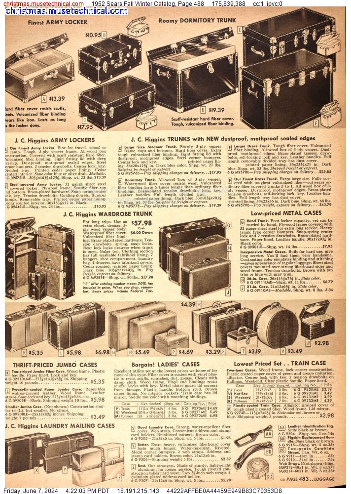 1952 Sears Fall Winter Catalog, Page 488