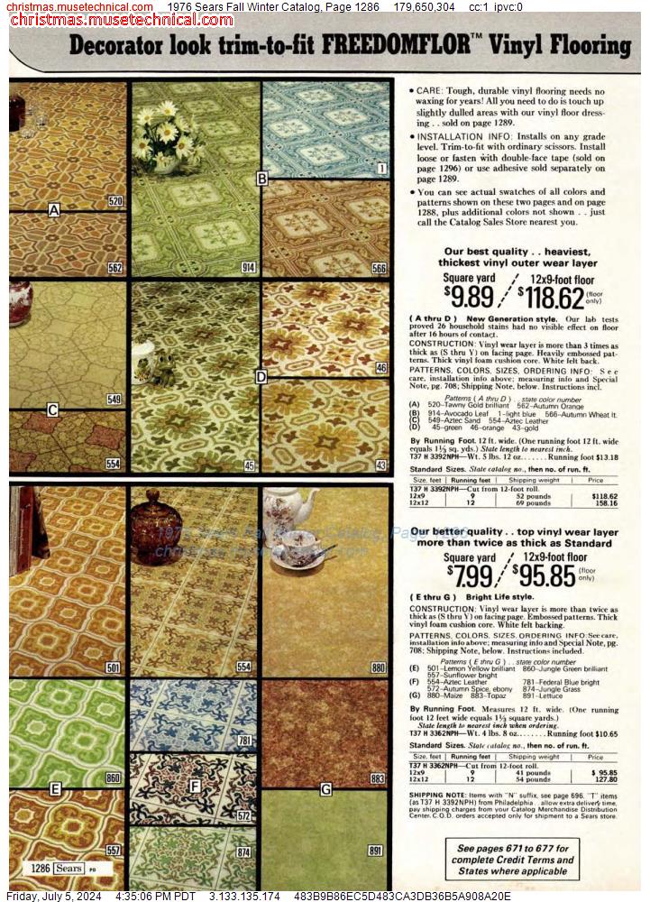 1976 Sears Fall Winter Catalog, Page 1286