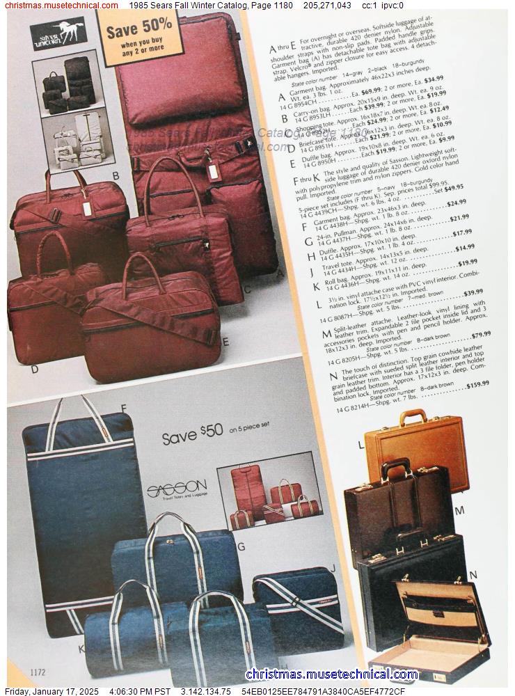 1985 Sears Fall Winter Catalog, Page 1180