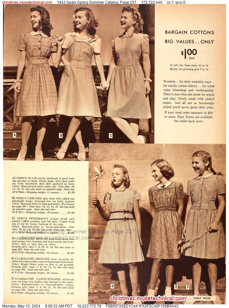 1943 Sears Spring Summer Catalog, Page 237