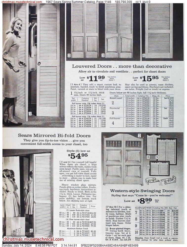 1967 Sears Spring Summer Catalog, Page 1146