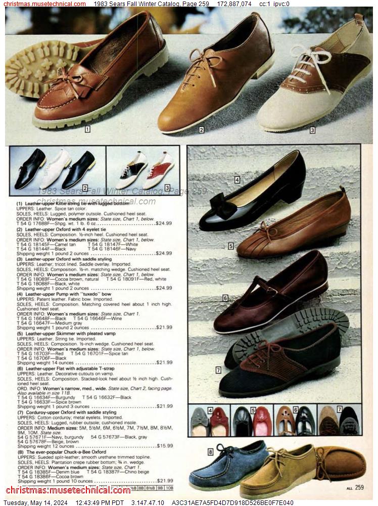 1983 Sears Fall Winter Catalog, Page 259