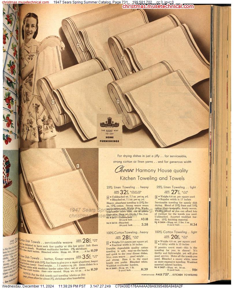 1947 Sears Spring Summer Catalog, Page 731