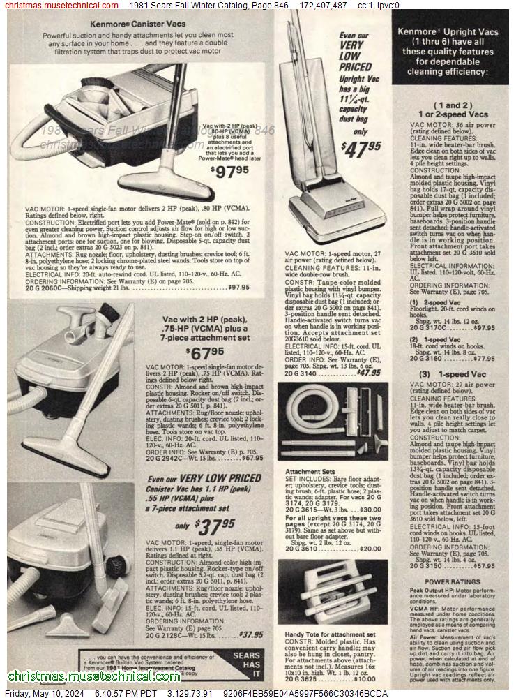 1981 Sears Fall Winter Catalog, Page 846