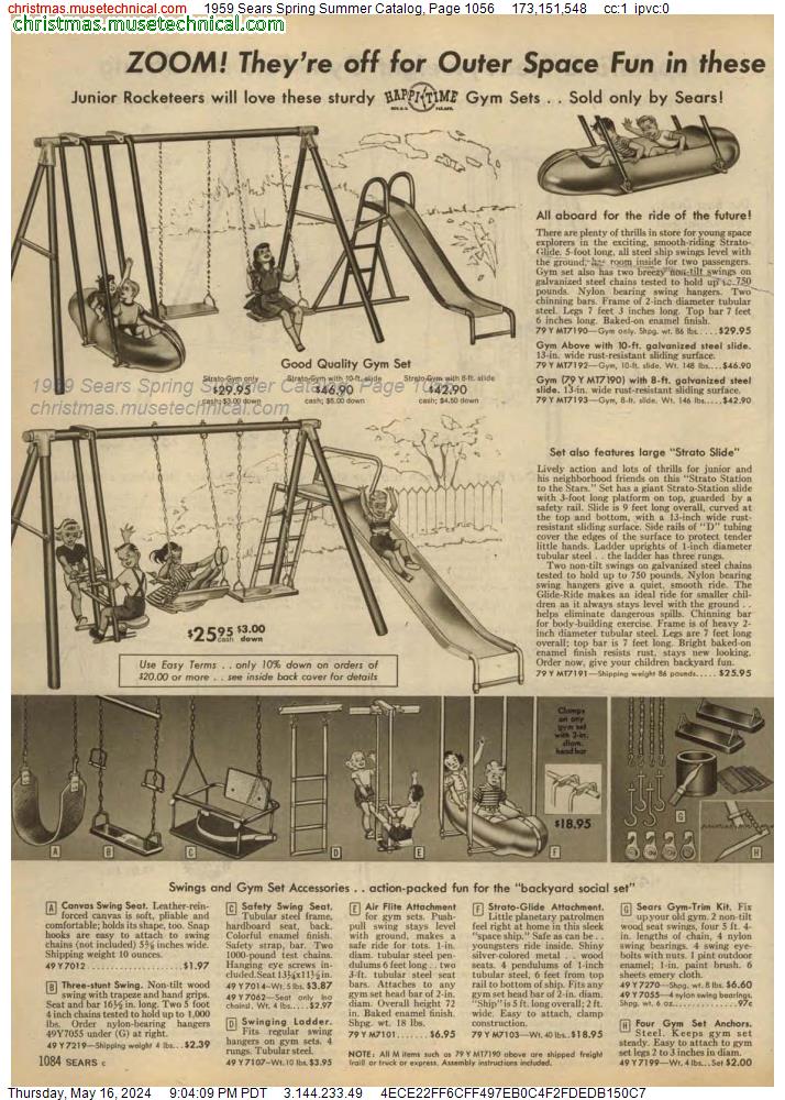 1959 Sears Spring Summer Catalog, Page 1056