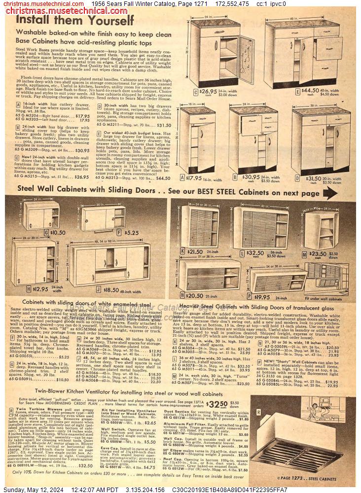 1956 Sears Fall Winter Catalog, Page 1271