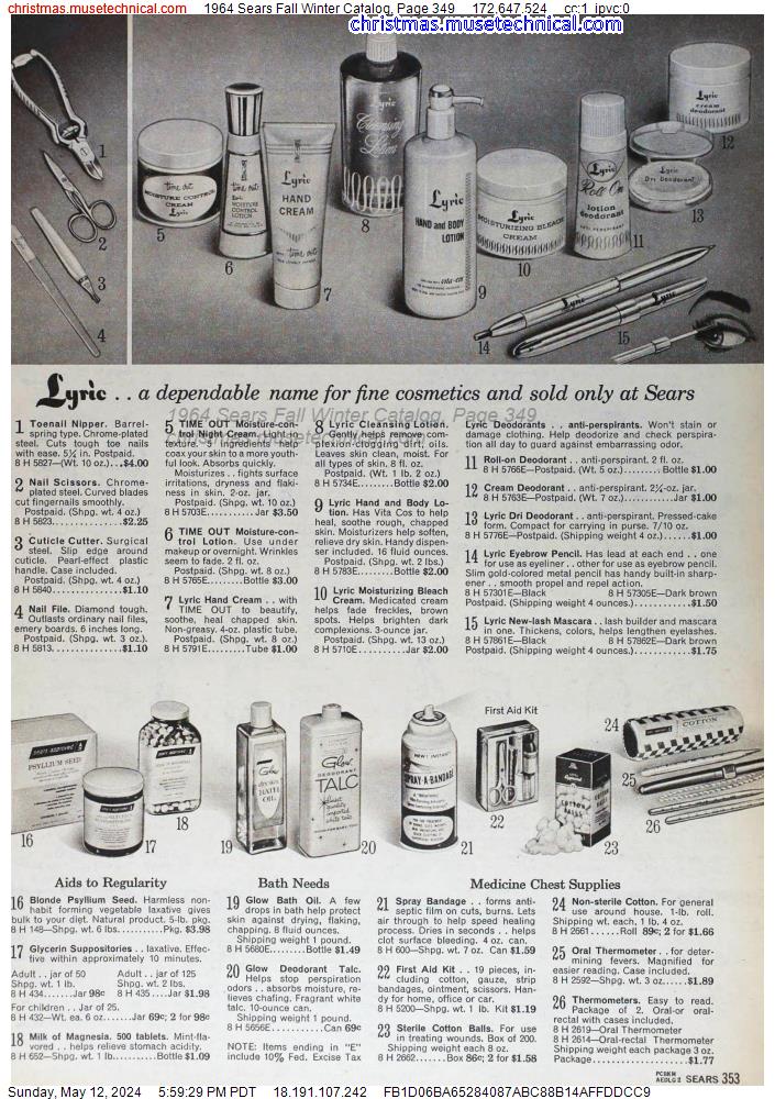 1964 Sears Fall Winter Catalog, Page 349