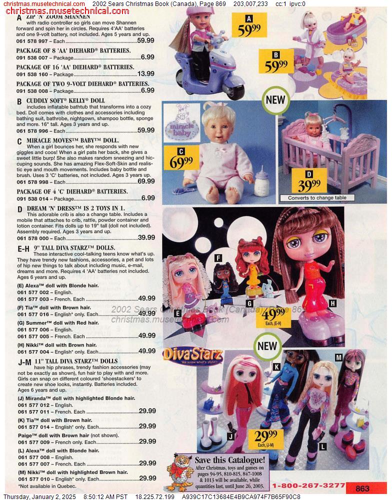 2002 Sears Christmas Book (Canada), Page 869