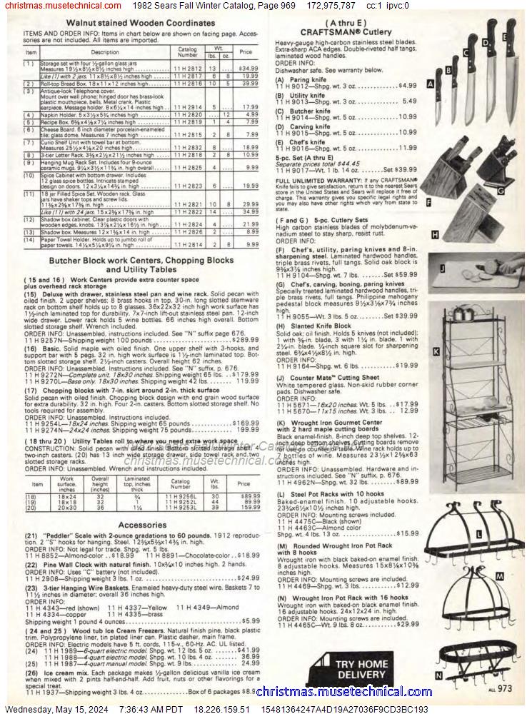 1982 Sears Fall Winter Catalog, Page 969
