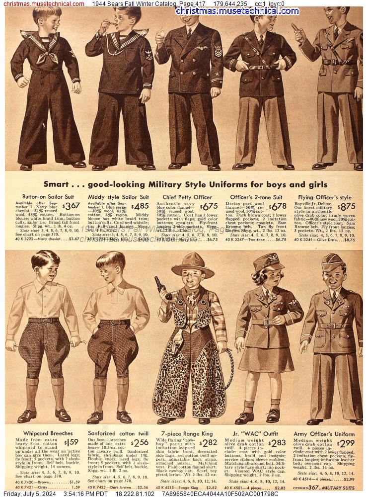 1944 Sears Fall Winter Catalog, Page 417
