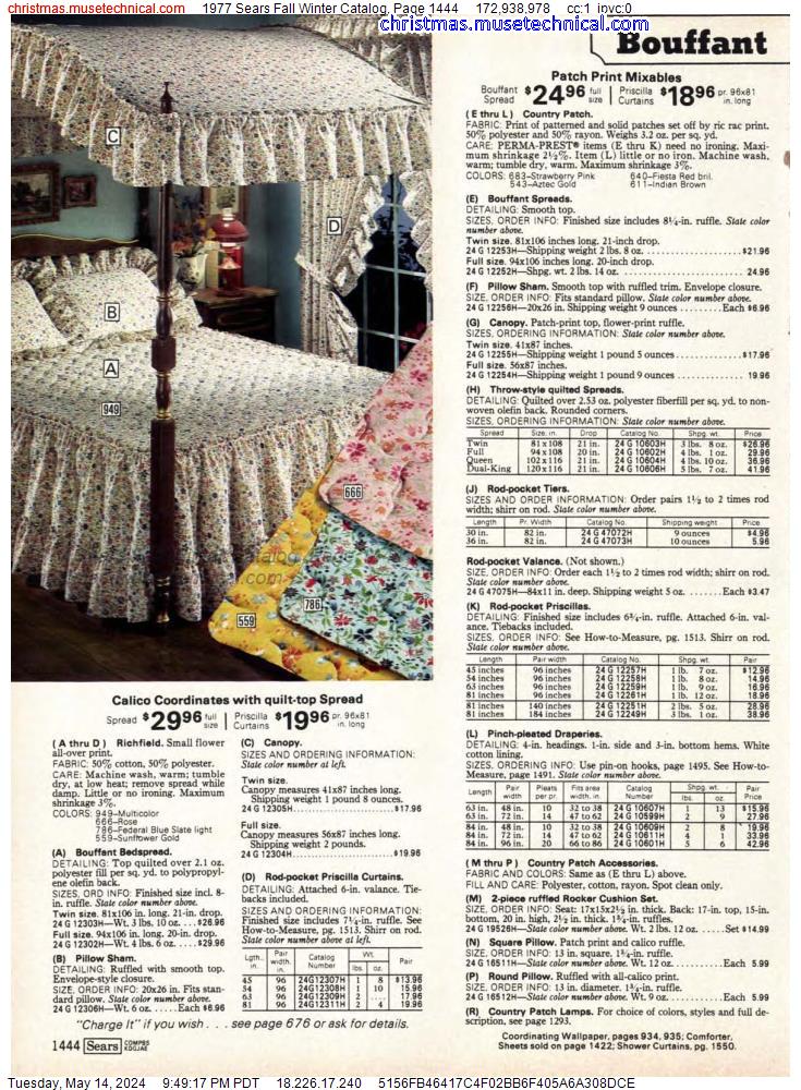 1977 Sears Fall Winter Catalog, Page 1444
